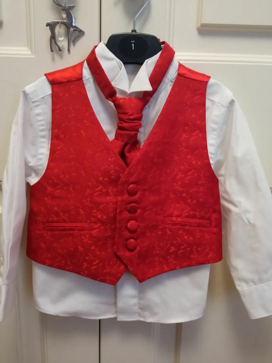 White Shirt and Vest  Set for baby boy - Image 2