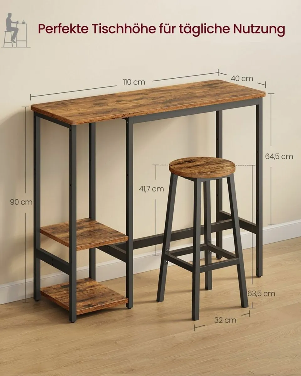 Bar Table and Stool Set - Image 3