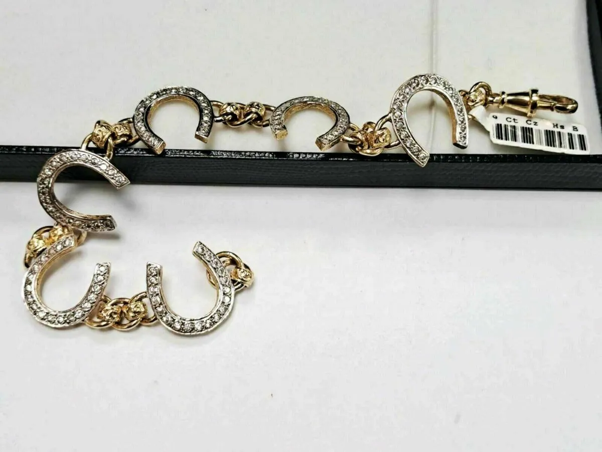 9K Gold horseshoe Bracelet 9CT - Image 2