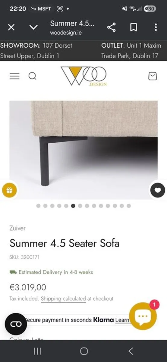 Woo Design 4.5 seater Zuiver Summer Sofa plus Hocker - Image 3