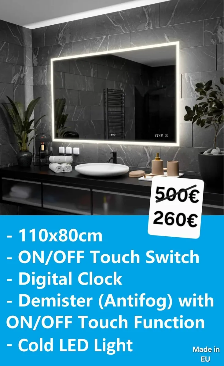 LED Bathroom Mirror Degogger Demister Touch Switch - Image 1