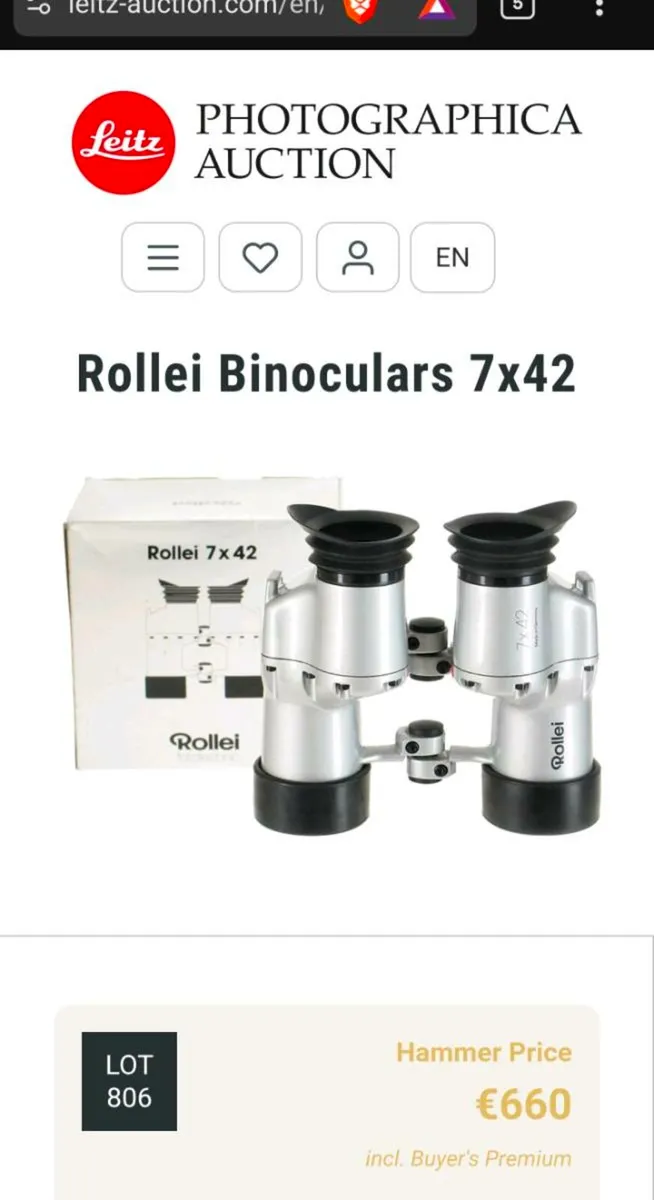 Rollei binoculars 7 x 42 military - Image 1