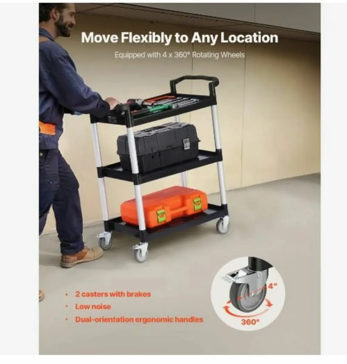 Utility Cart, 300 lbs Load Capacity - Image 3