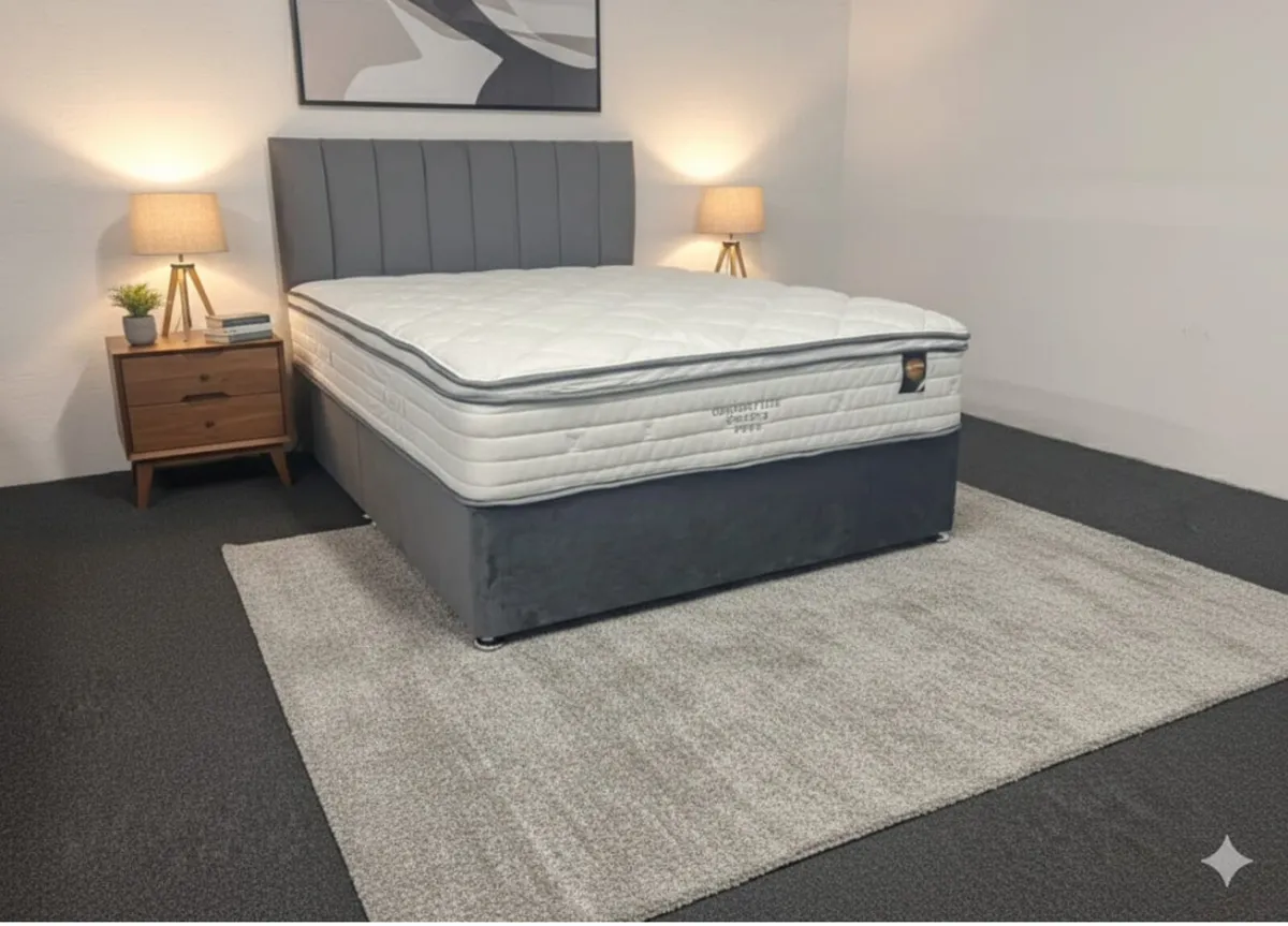 New 4ft Grey Divan bed & MemoryFoam orthopaedic Ma