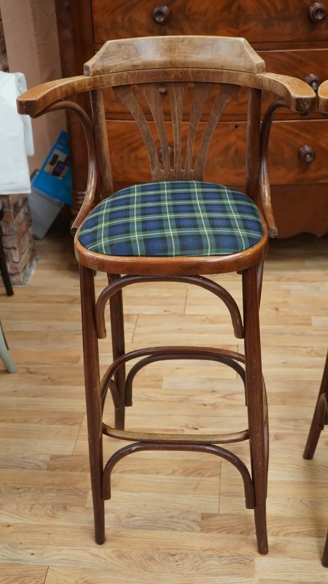 Set of 3 Vintage Bentwood Bar Stools - Image 3