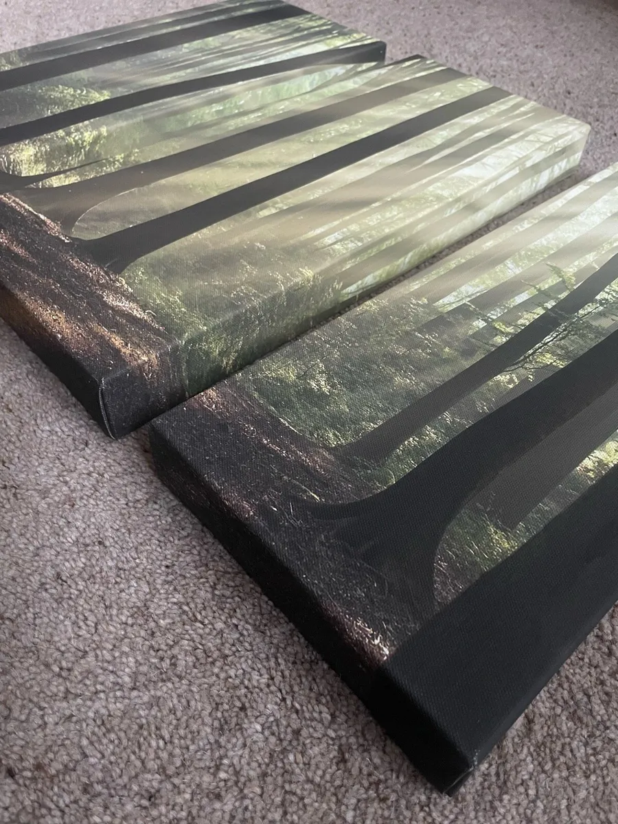 Triptych forest canvas wall art - Image 2