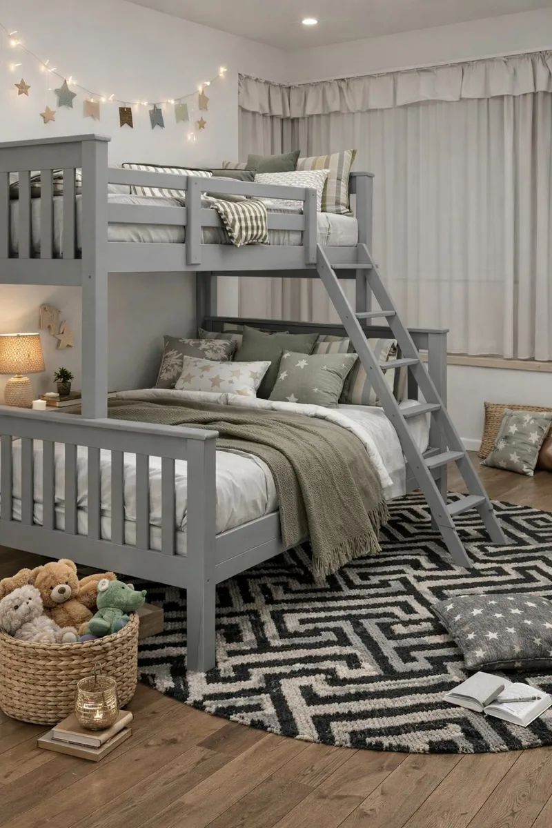 Triple bunk bed full 4ft6 double and  3ft single - Image 2