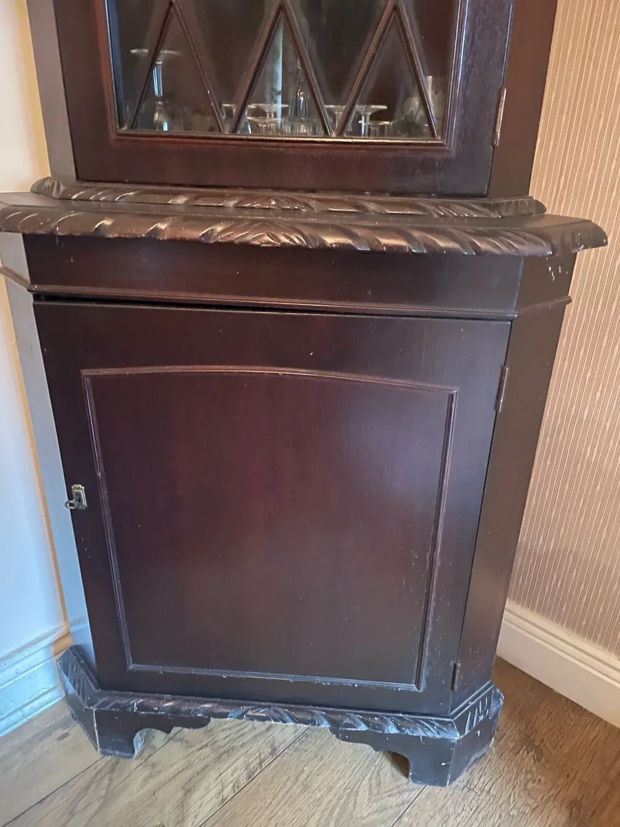 Antique Mahogany corner display unit - Image 3