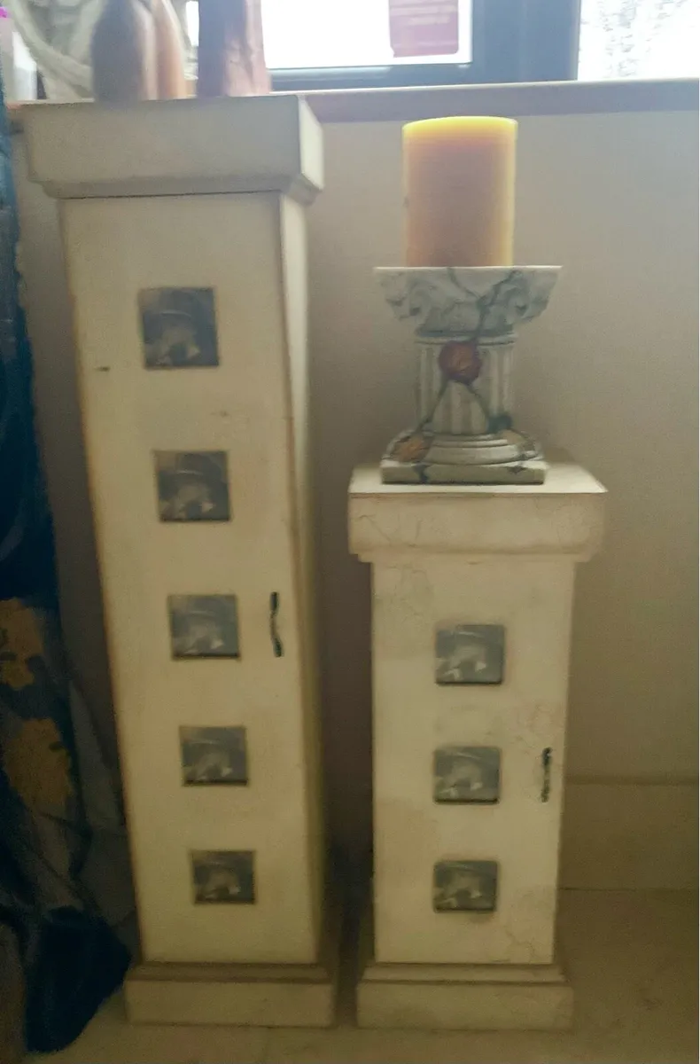 Pair of Vintage CD Storage Pillars - Image 1