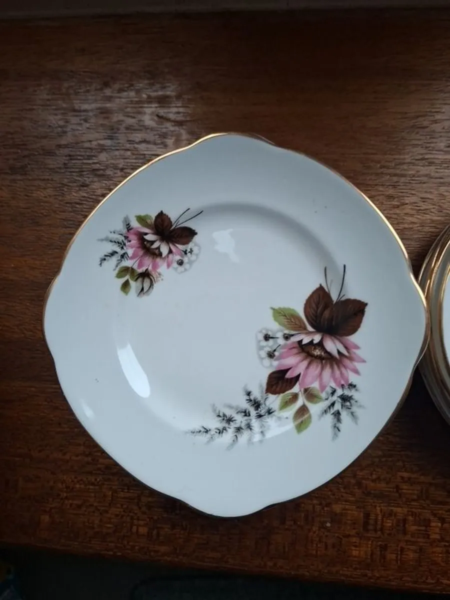 Six  Bone China Plates & 3 Saucers - Image 2