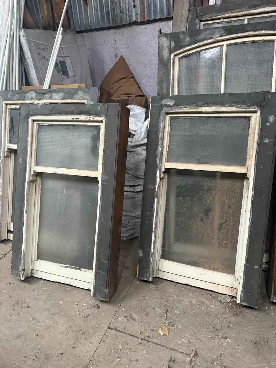 Three small Masonic Hall pitch pine  sash windows. - Image 2