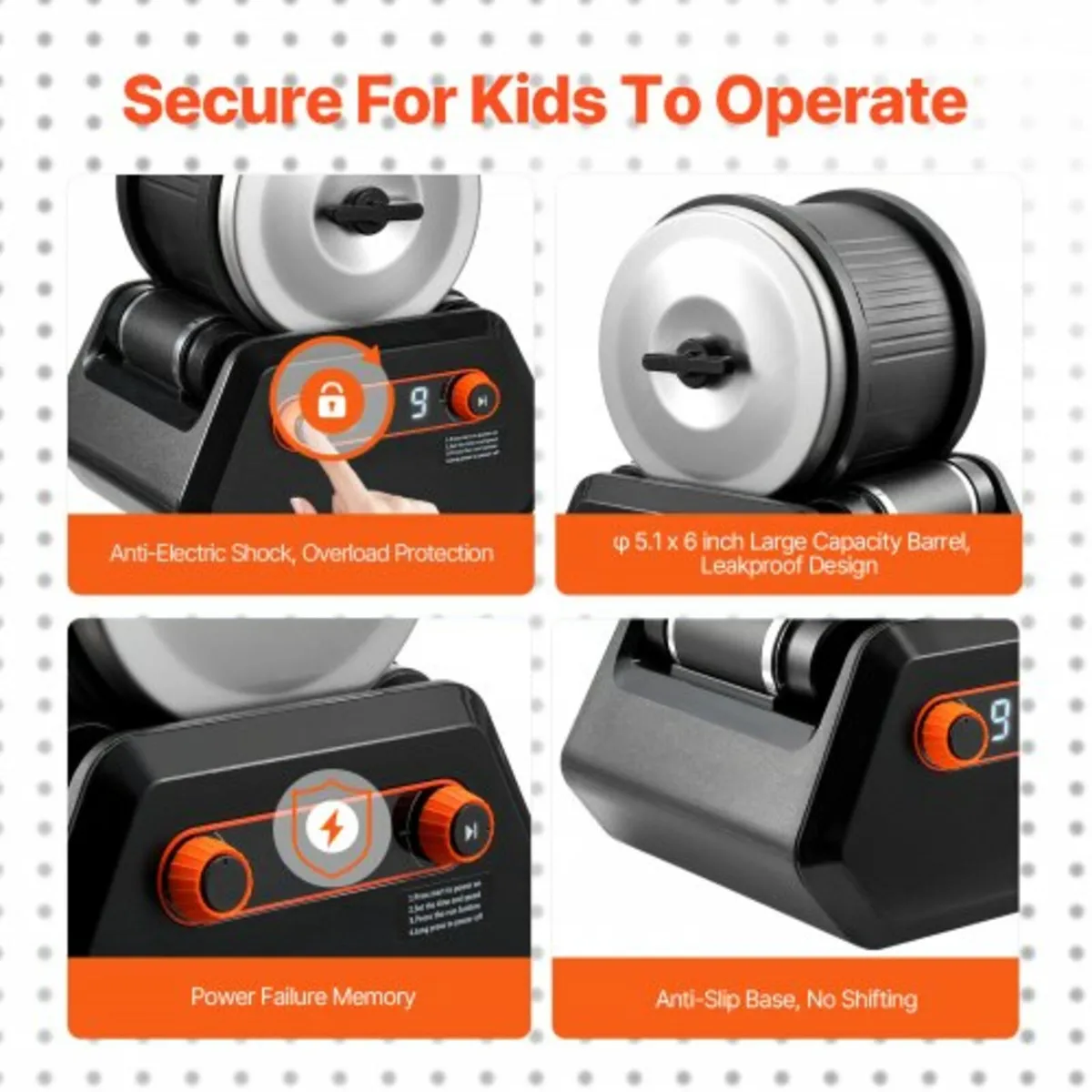 Rock Tumbler Kit, 4 lbs Rock Polishing Kit, 9 Spee - Image 3