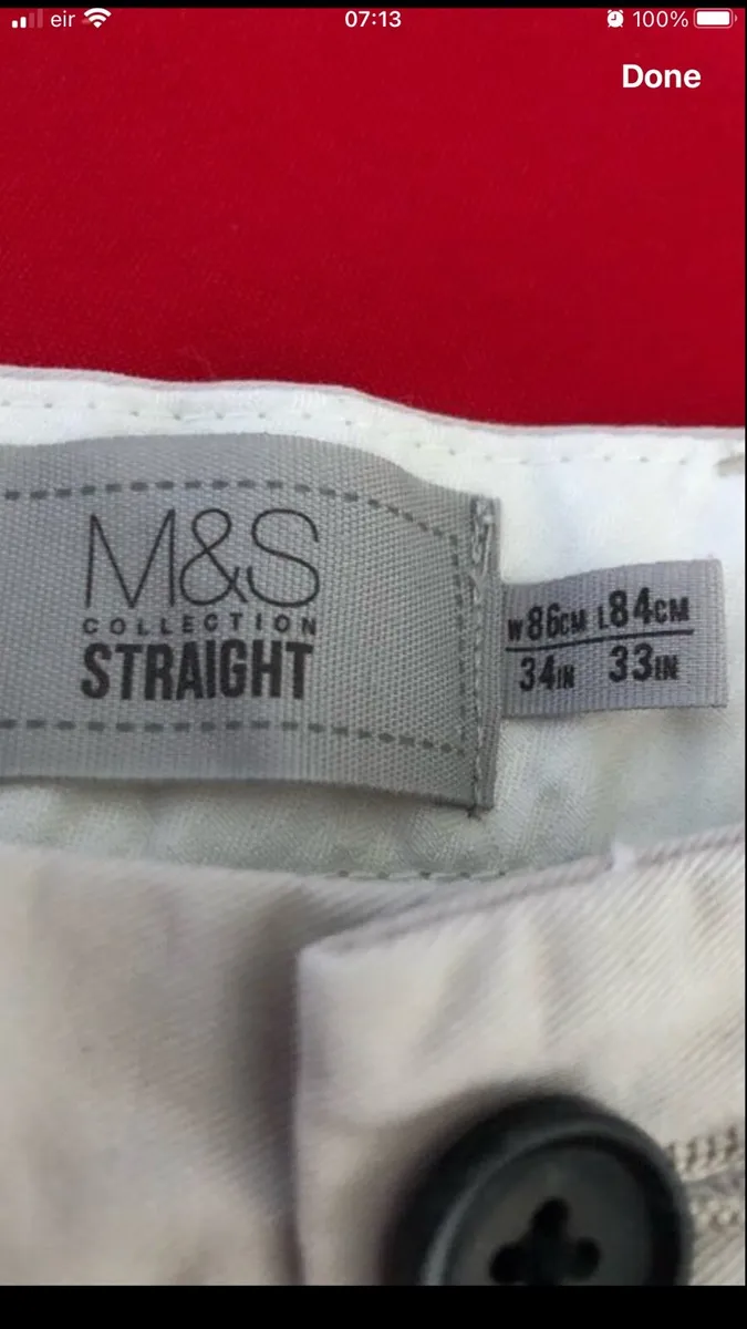 Mens M&S trousers W34” x L33” €10 - Image 4