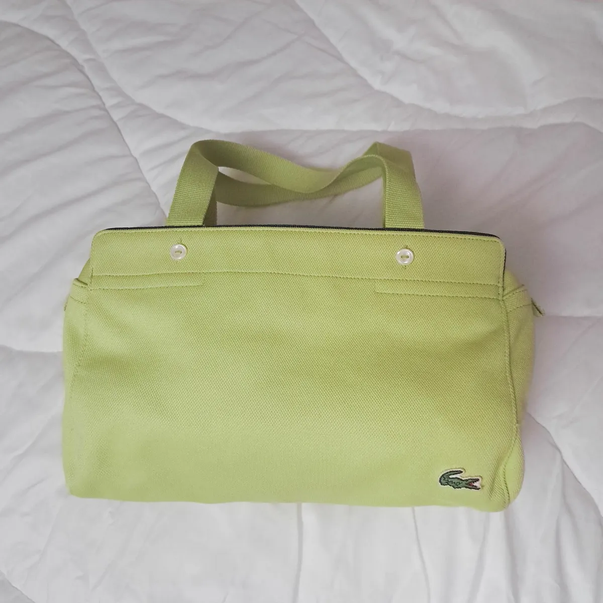 Lacoste Authentic Green Zip Mini Fabric Handbag - Image 1