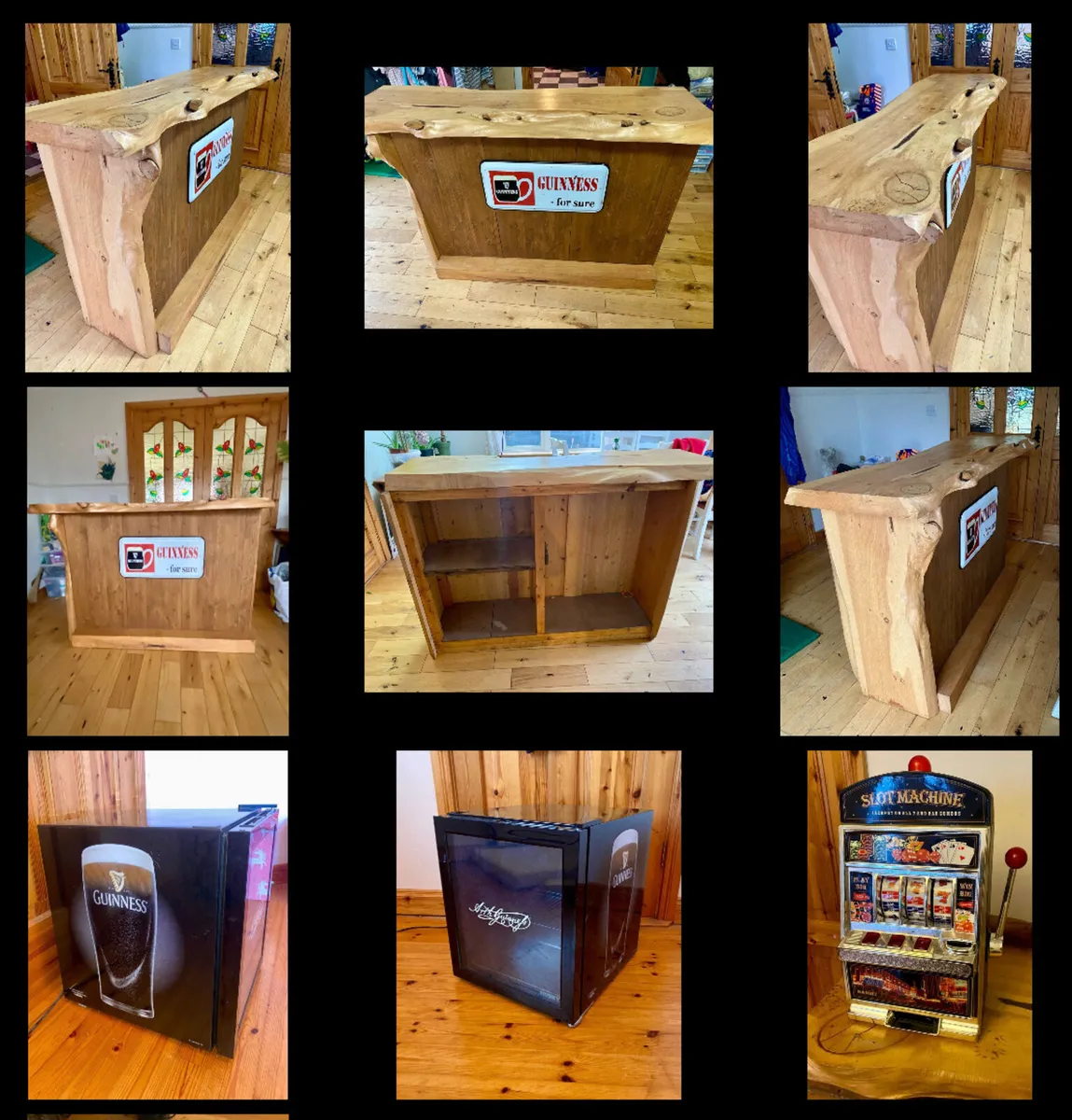 Home bar with mini fridge,stools,dart board, - Image 1