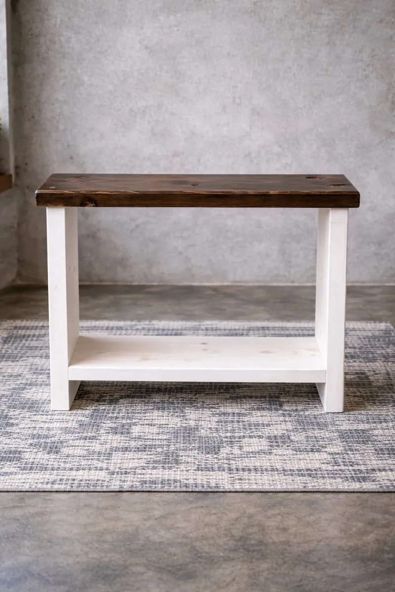 New Handmade Solid Wood Sofa Side Table - Image 3