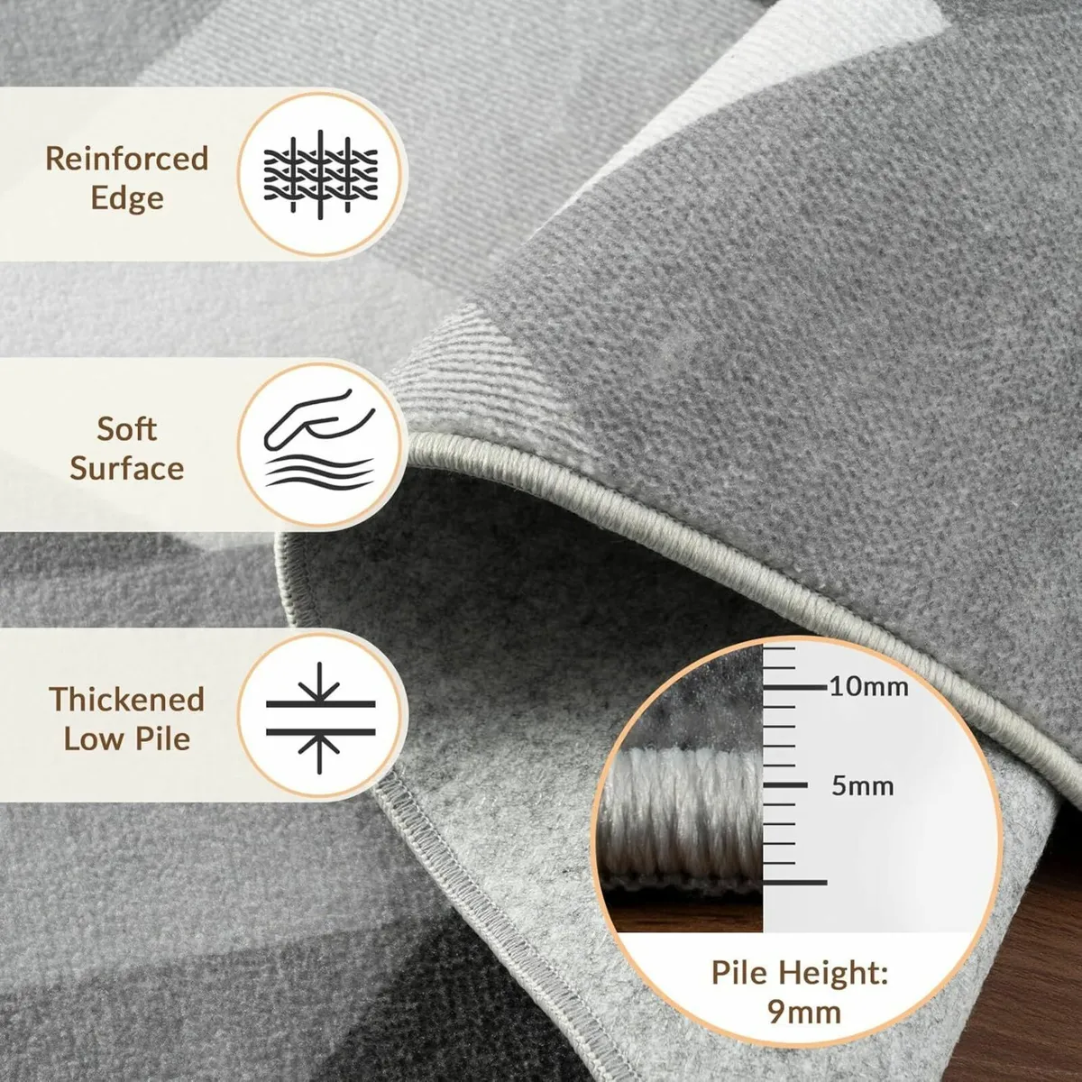 Rugs Living Room 150x210 cm Washable Rug with - Image 2