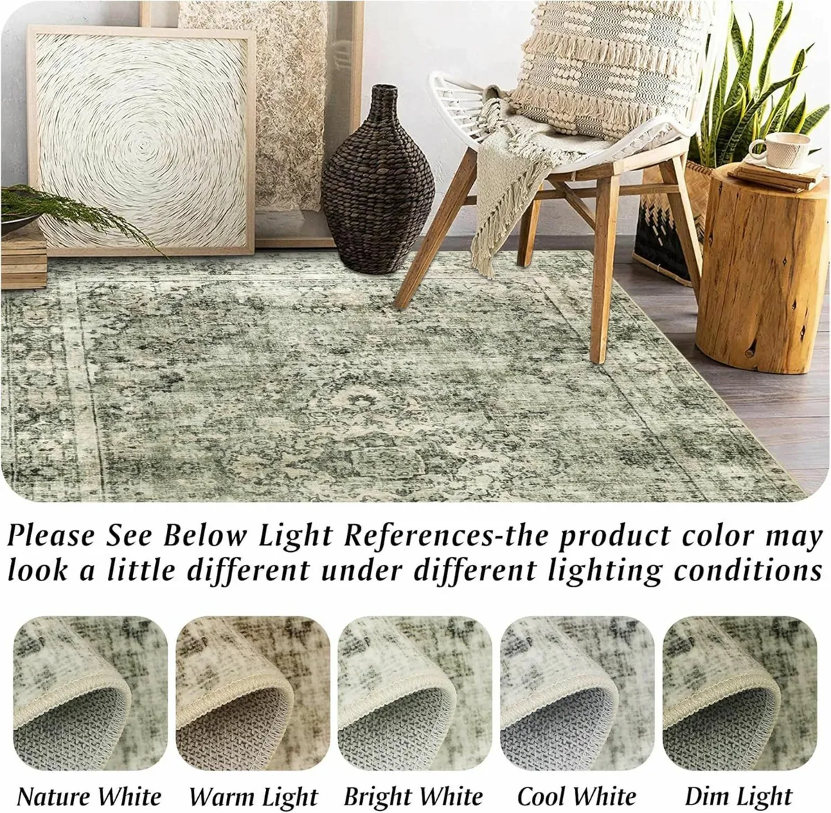 Living Room Rugs Large Green 160x230cm Ultra Thin - Image 4