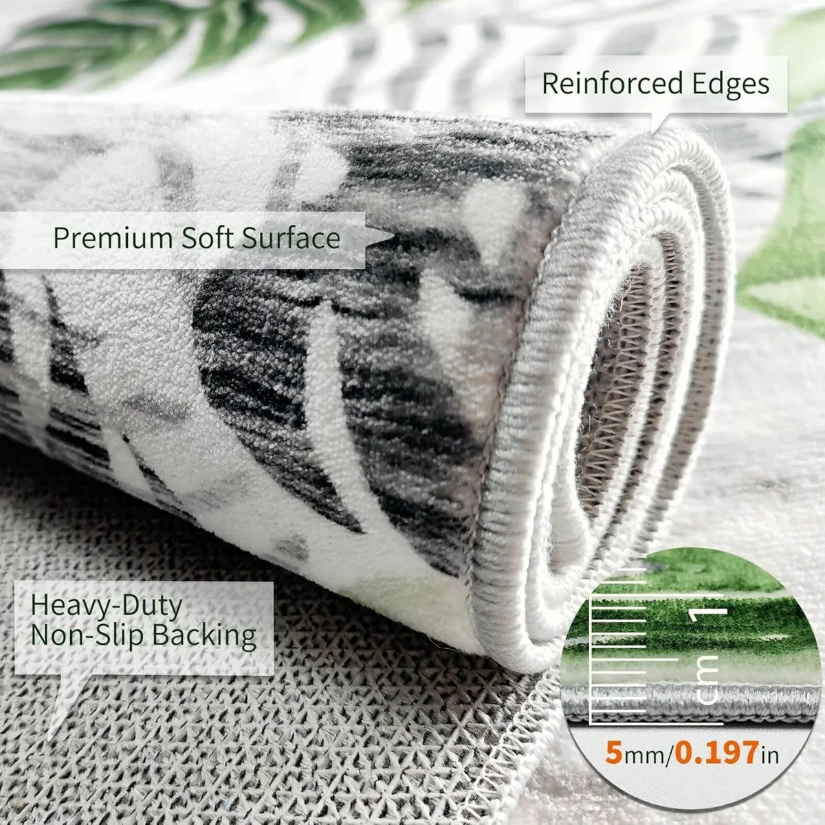 Grey Green Rug Living Room Large 160x230cm - Image 3