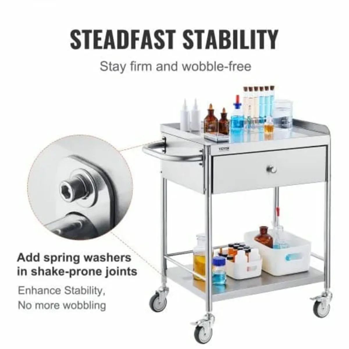 Medical Cart, 2 Layers Stainless Steel Cart 99.8 k - Image 3