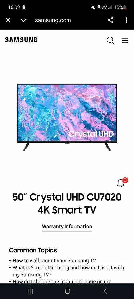 Samsung 50" TV - Image 1