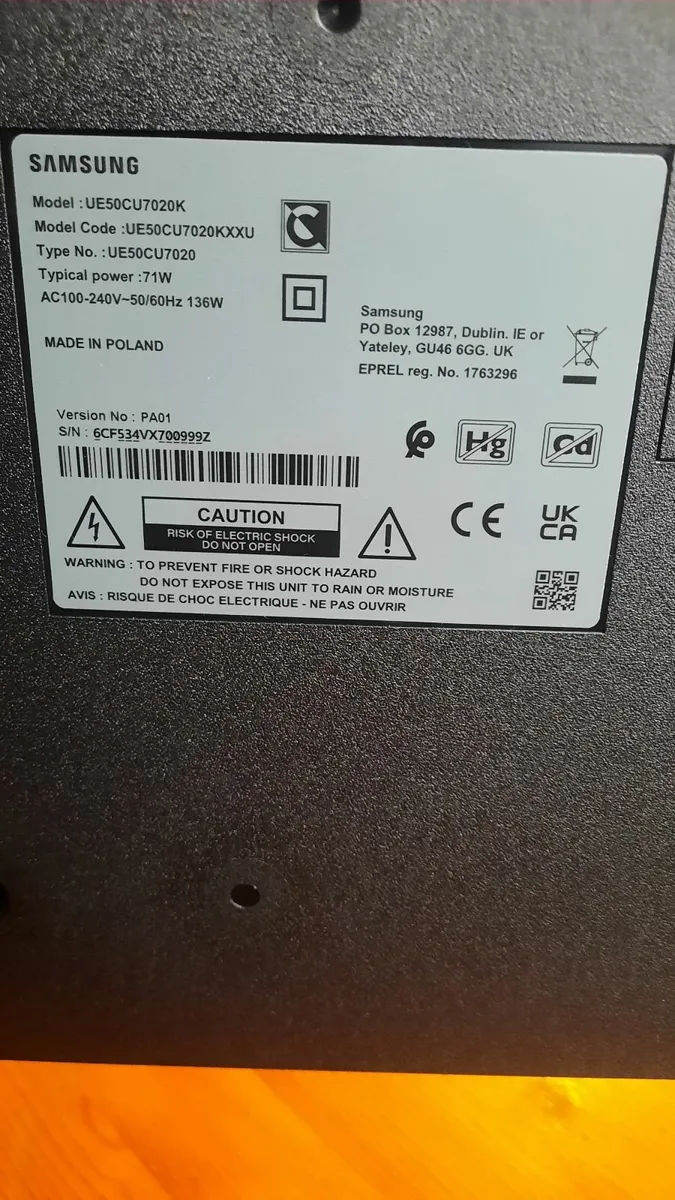 Samsung 50" TV - Image 2