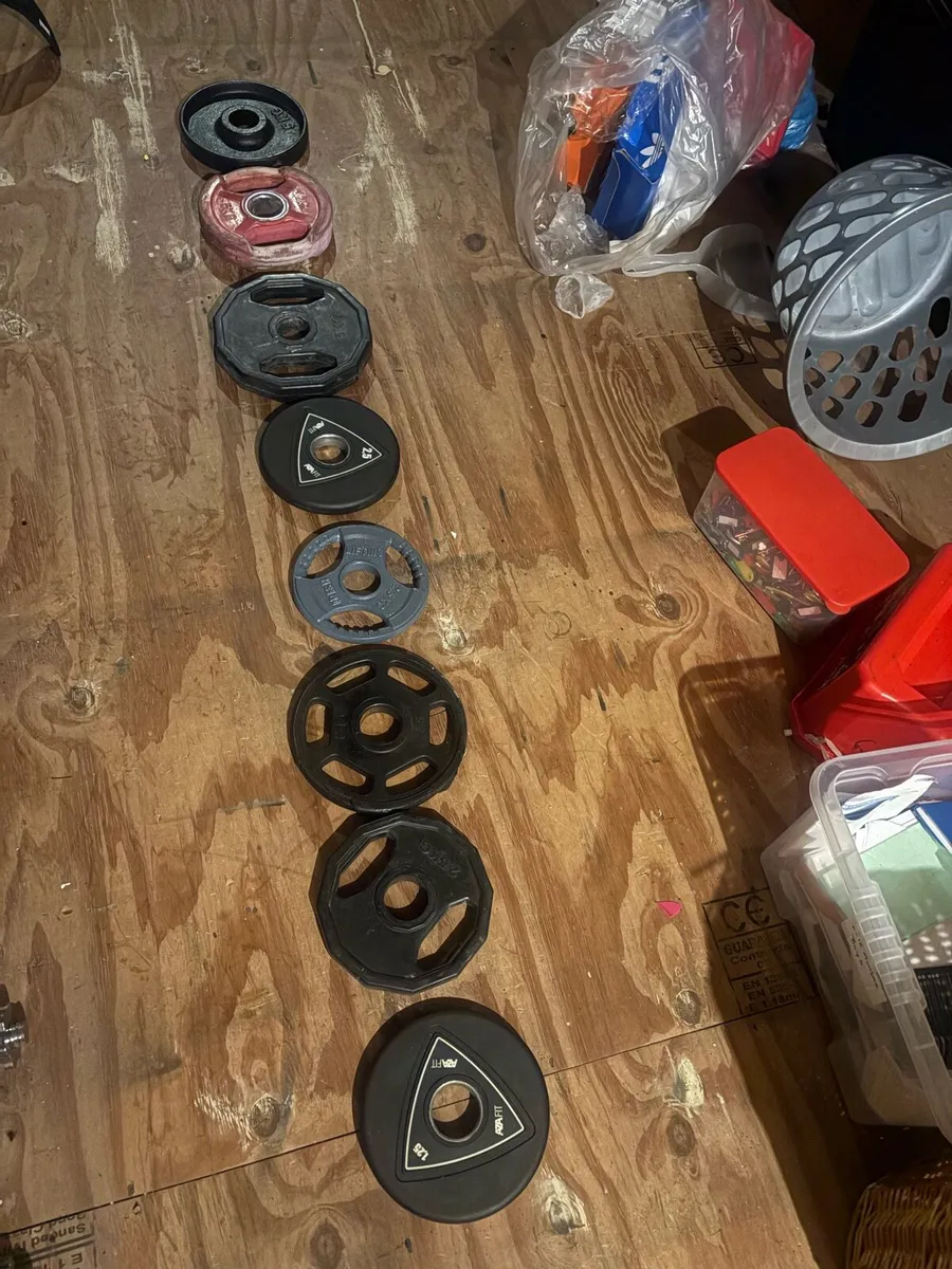 OLYMPIC WEIGHT PLATES, 5KG, 2.5KG, 1.25KG - Image 1