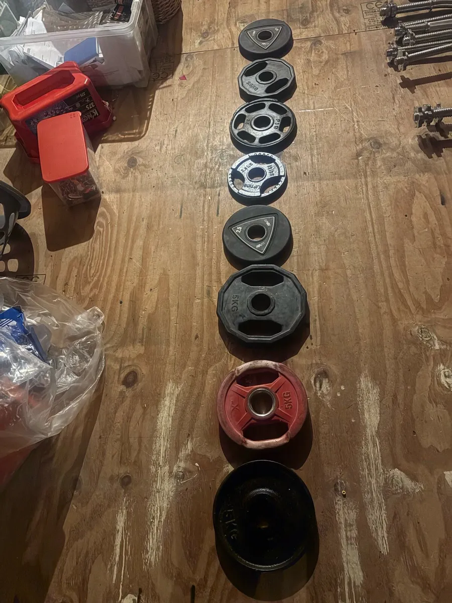 OLYMPIC WEIGHT PLATES, 5KG, 2.5KG, 1.25KG - Image 2