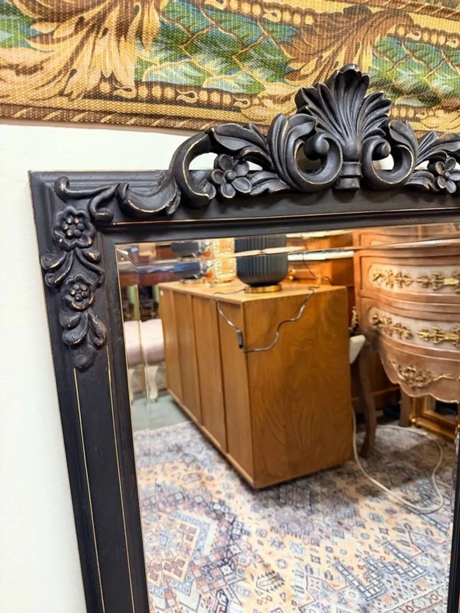 Black Decorative Panel Beveled Mirror. - Image 2