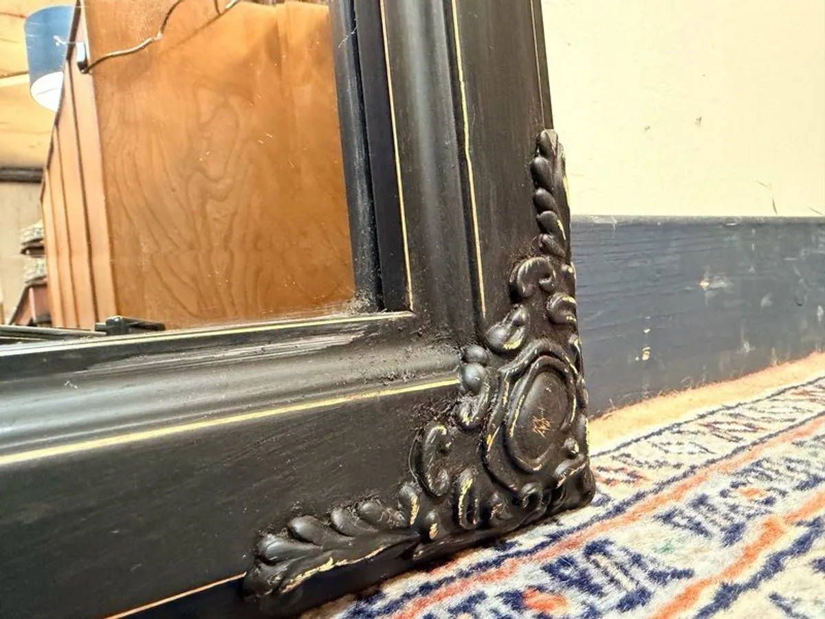 Black Decorative Panel Beveled Mirror. - Image 3
