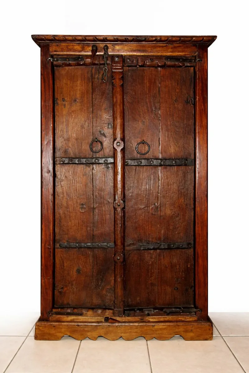 Unique Antique Indonesian Cabinet with Ornaments - Image 1