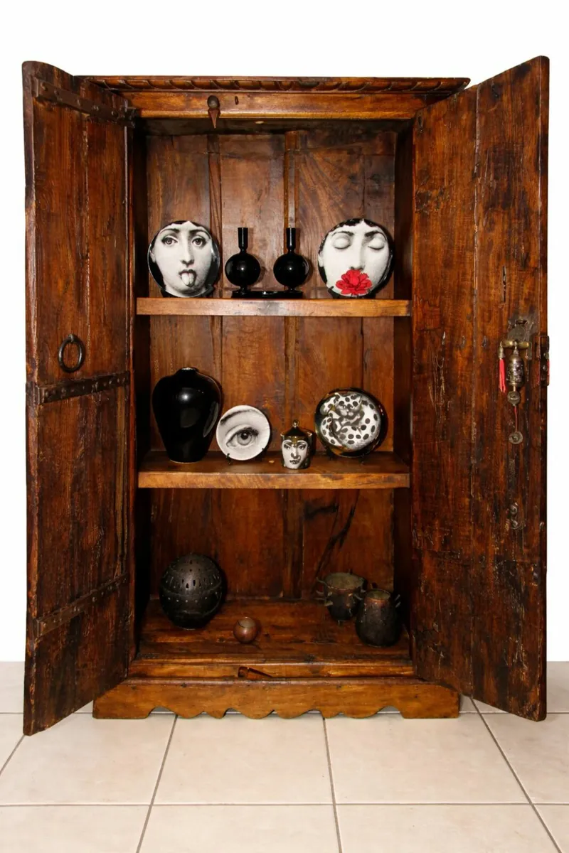 Unique Antique Indonesian Cabinet with Ornaments - Image 2