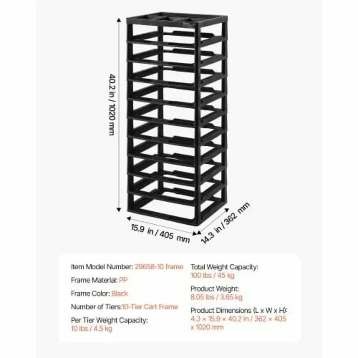 Plastic Storage Organizer, 10-Tier Large Capacity - Image 2