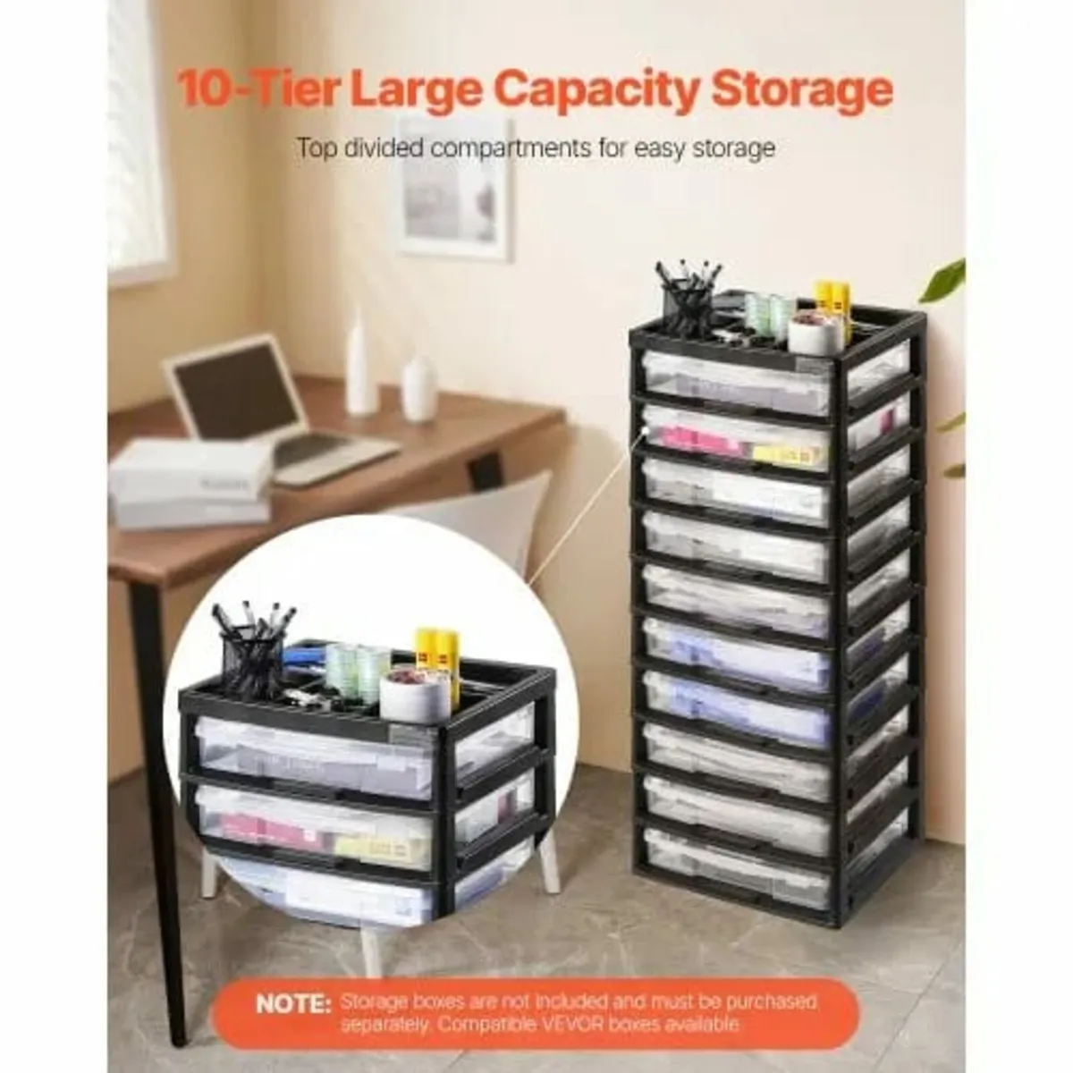 Plastic Storage Organizer, 10-Tier Large Capacity - Image 3