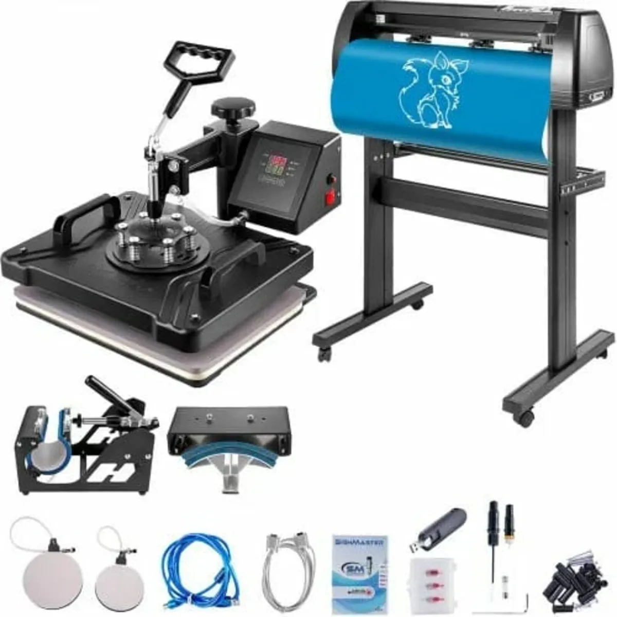 5 In 1 Heat Press 30.5 x 38.1 cm Vinyl Cutter Plot - Image 1