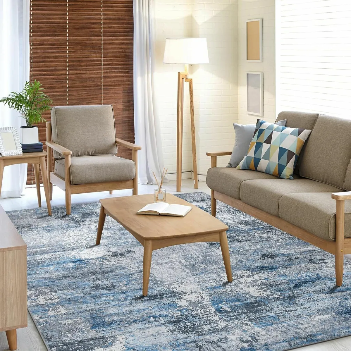 Washable Rugs Living Room 140 x 200 cm Soft Short - Image 2