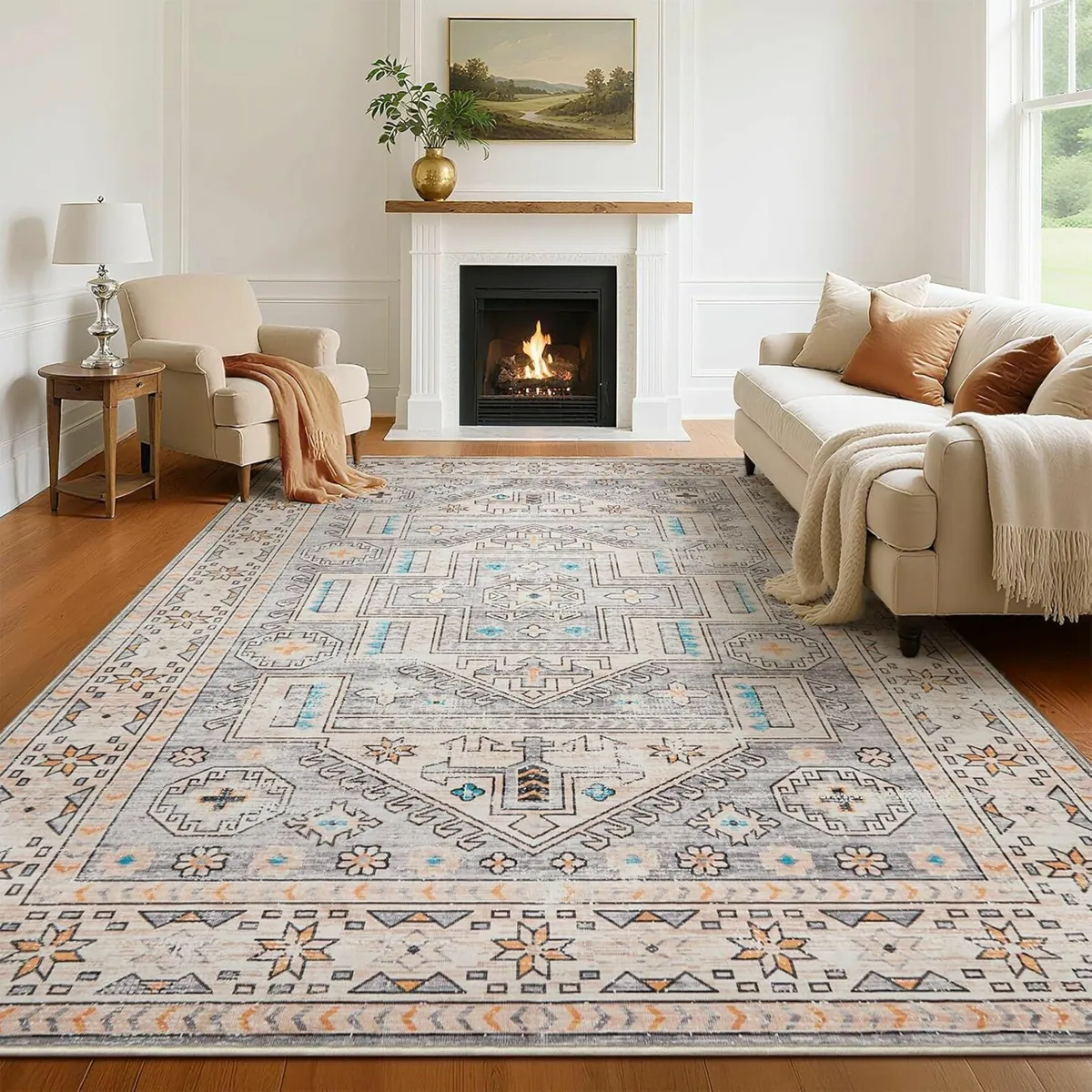 Rugs Living Room Short Pile Soft Area Bedroom - Image 1