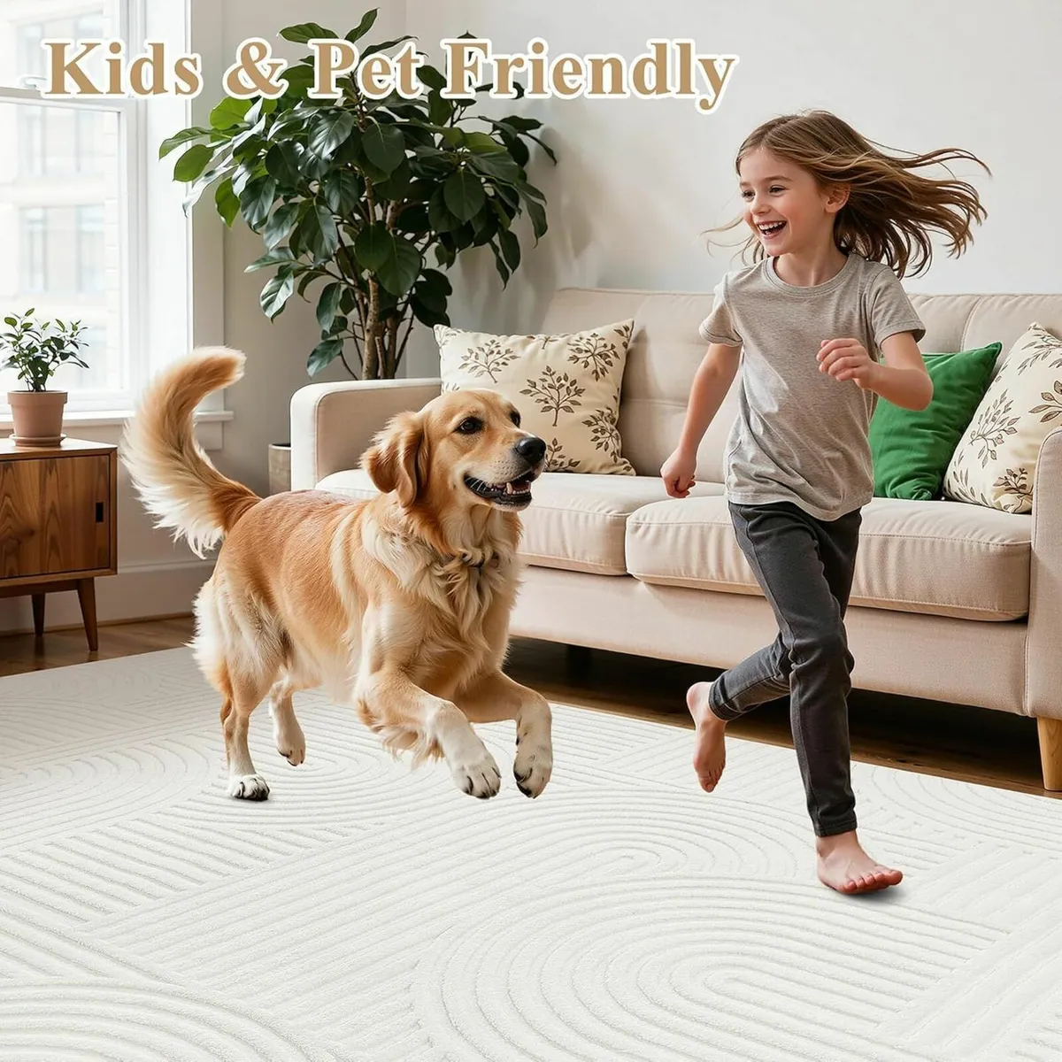 Large Rugs Living Room Fluffy Short Pile Washable - Image 4