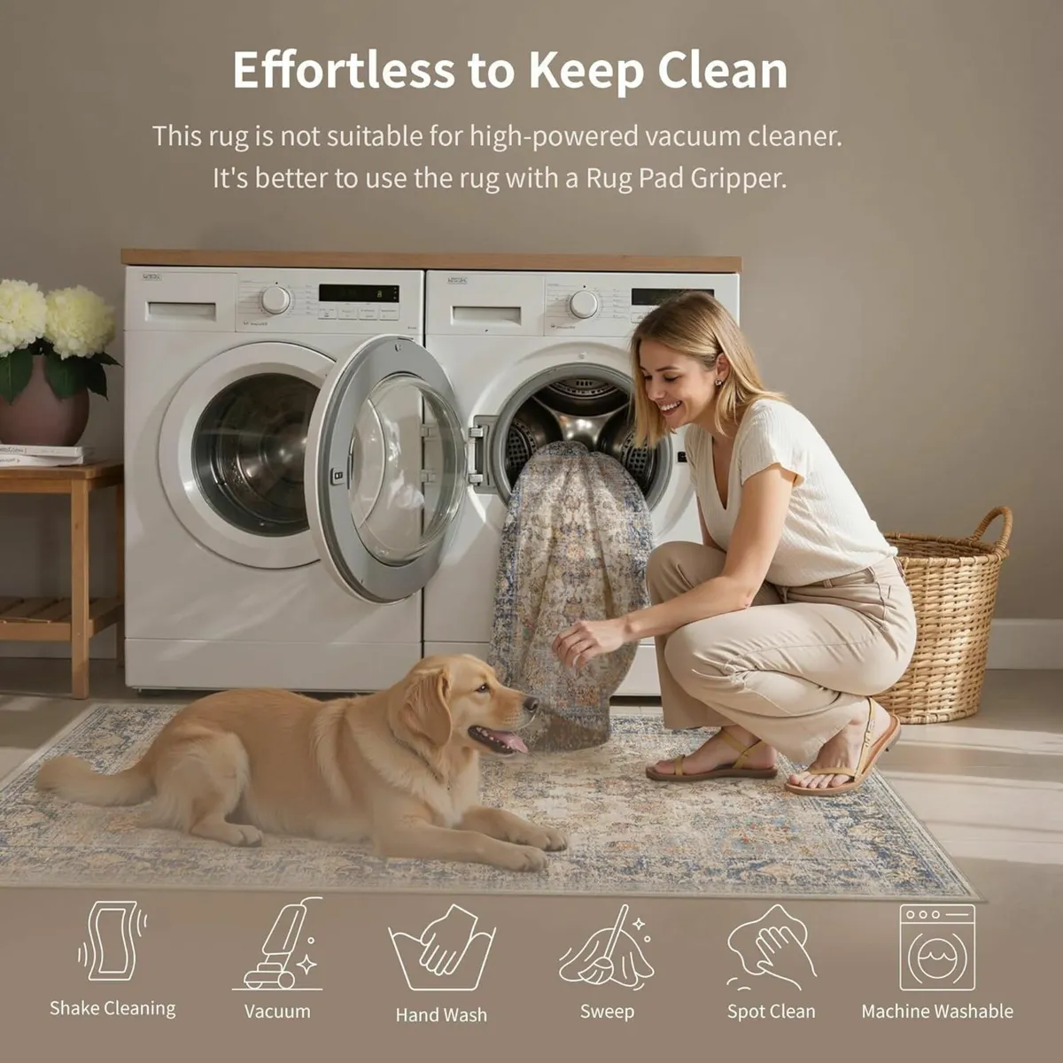 Extra Living Room Area Rug 240x300 cm Machine - Image 4