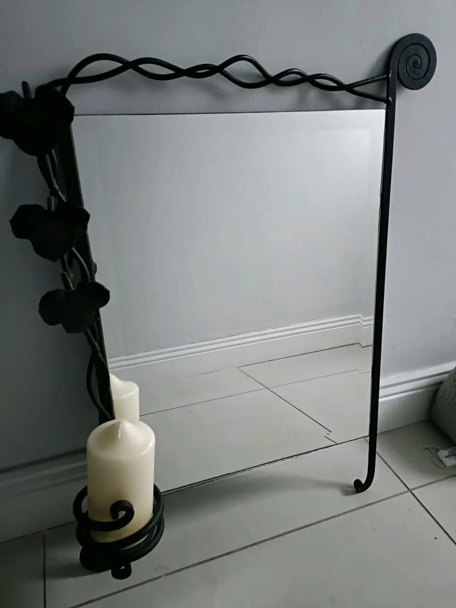 Wrought Iron Black Mirror - Image 4