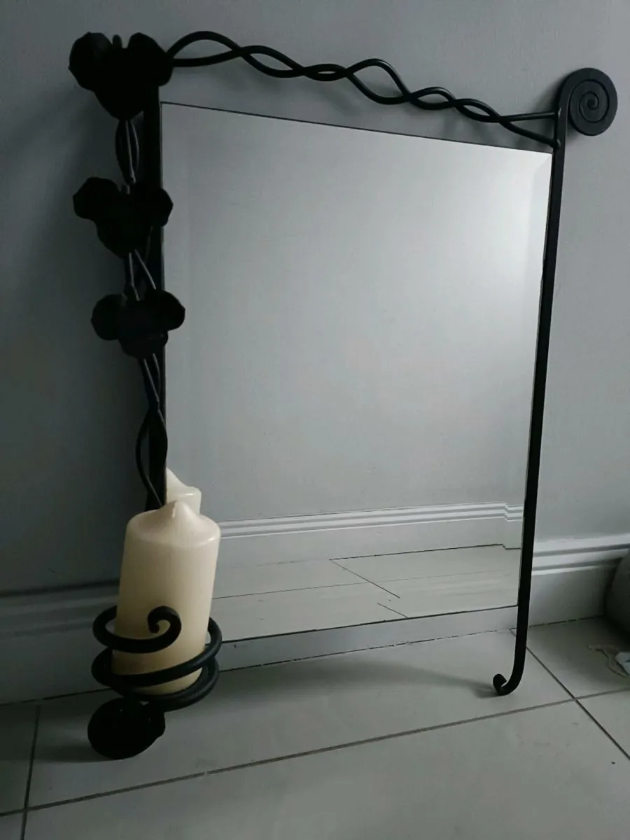 Wrought Iron Black Mirror - Image 1