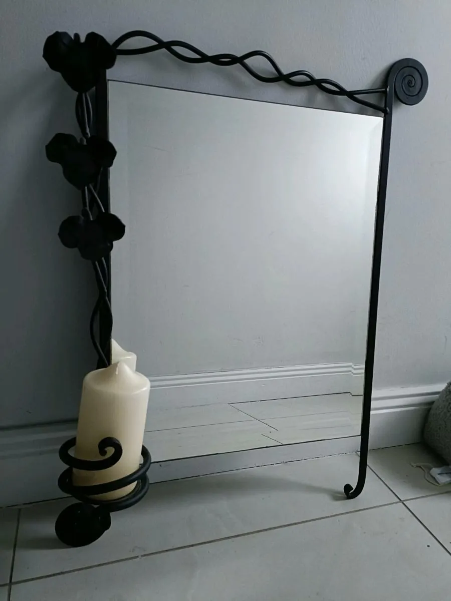 Wrought Iron Black Mirror - Image 2