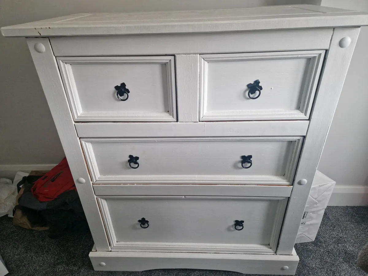 Chest of drawers and 2 lockers - Image 1