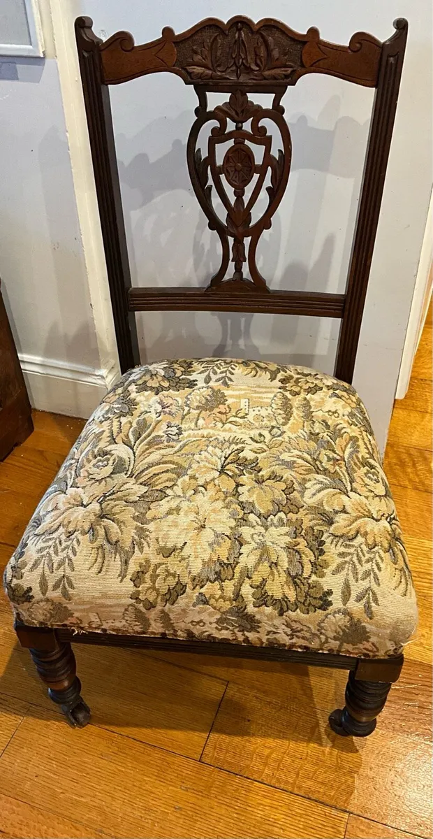 Edwardian Mahogany Low Chair - Image 1