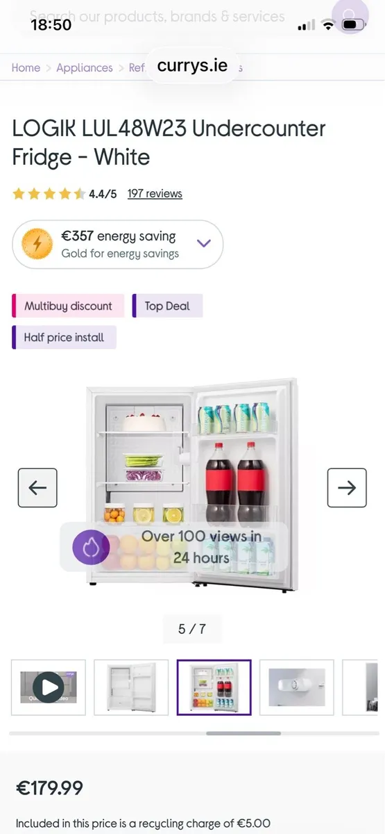 Logik Under counter Fridge - Image 4