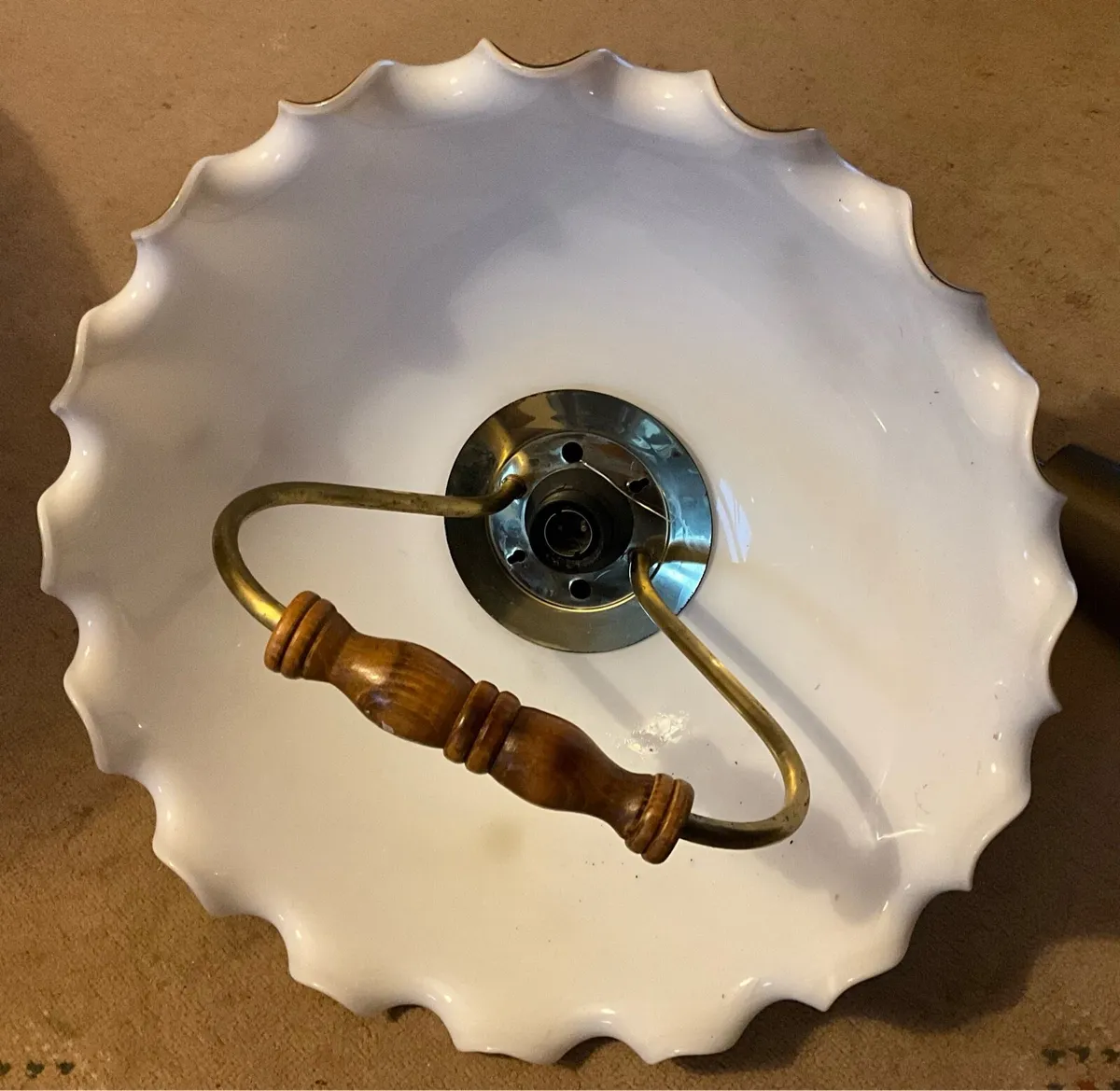 Vintage Chandelier Adjustable Brass Pendant Shade - Image 2