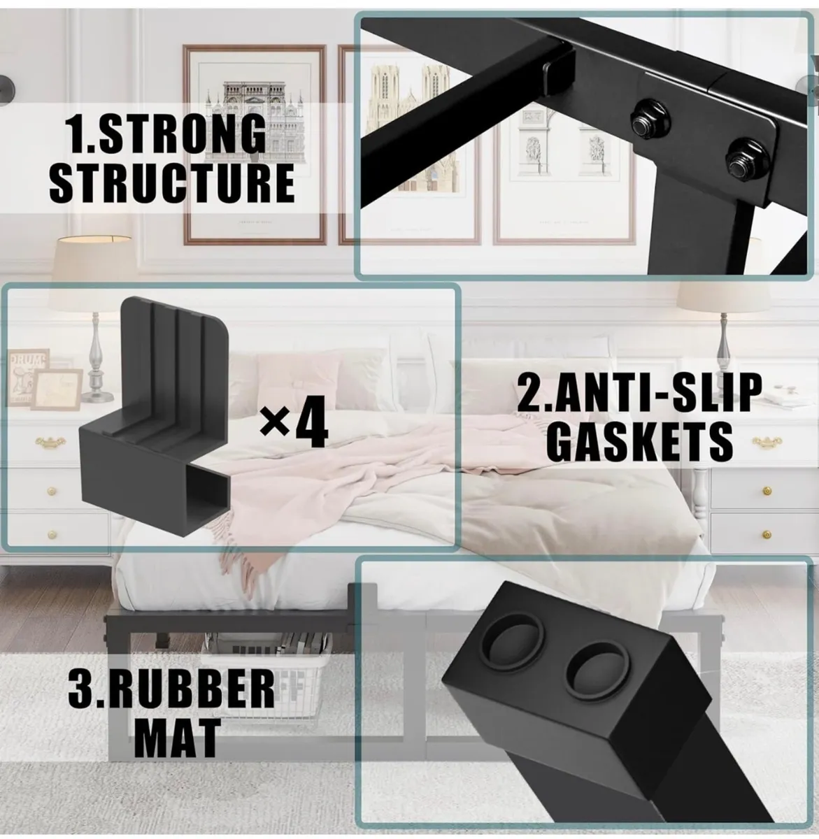 Super King Bed Frame 180x200 cm  36cm Height - Image 2