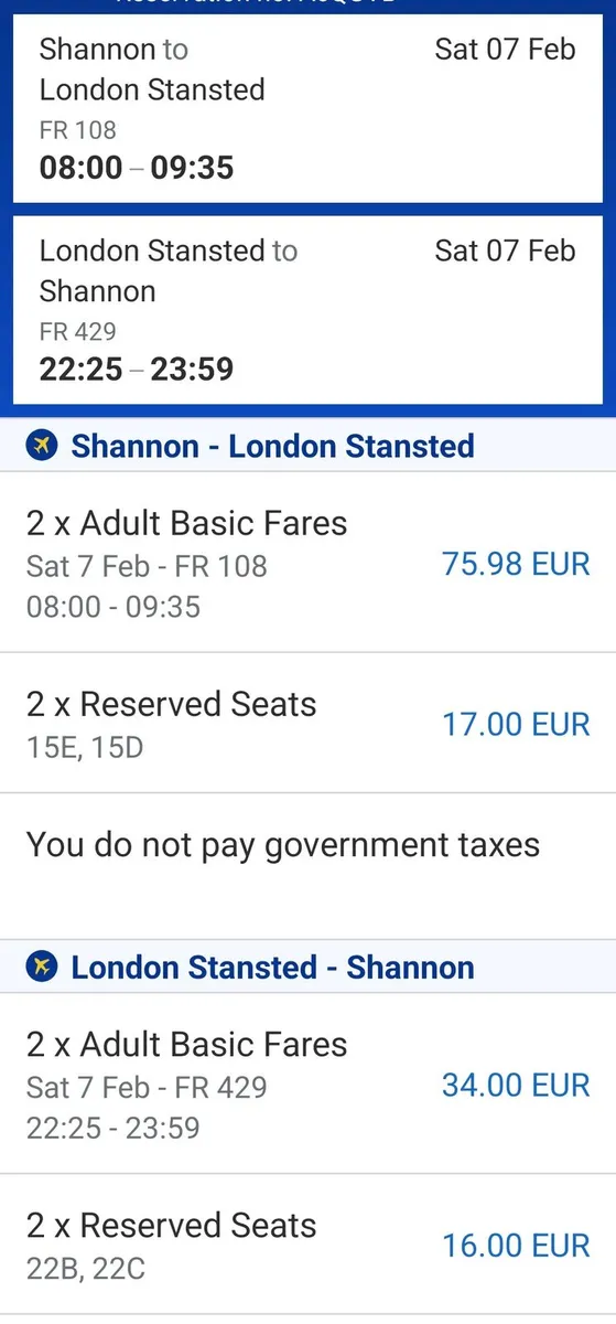 Ryanair tickets