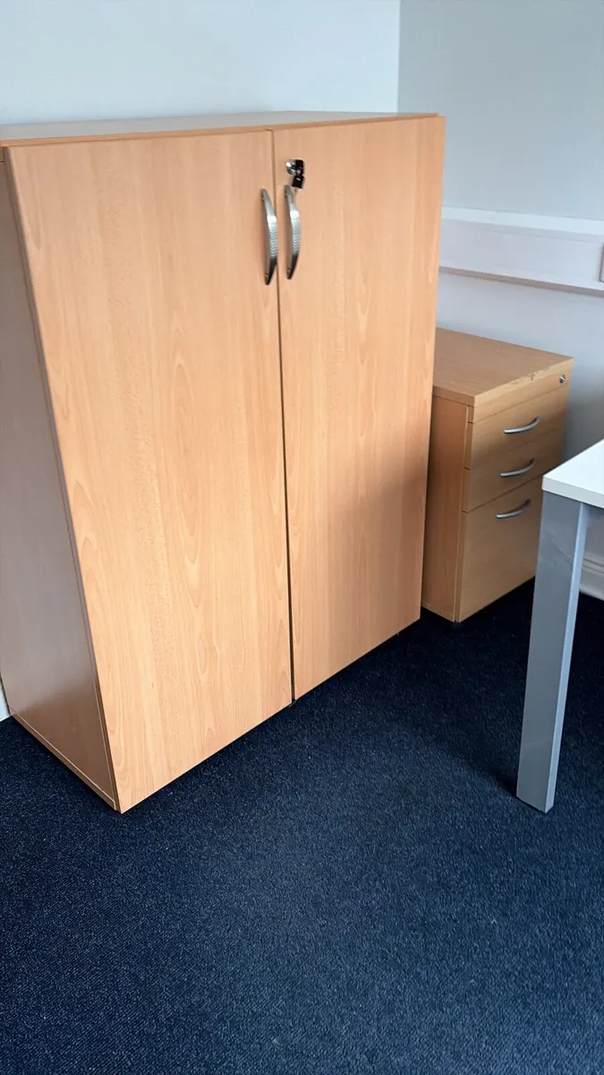 Beech Office storage cupboard and drawers