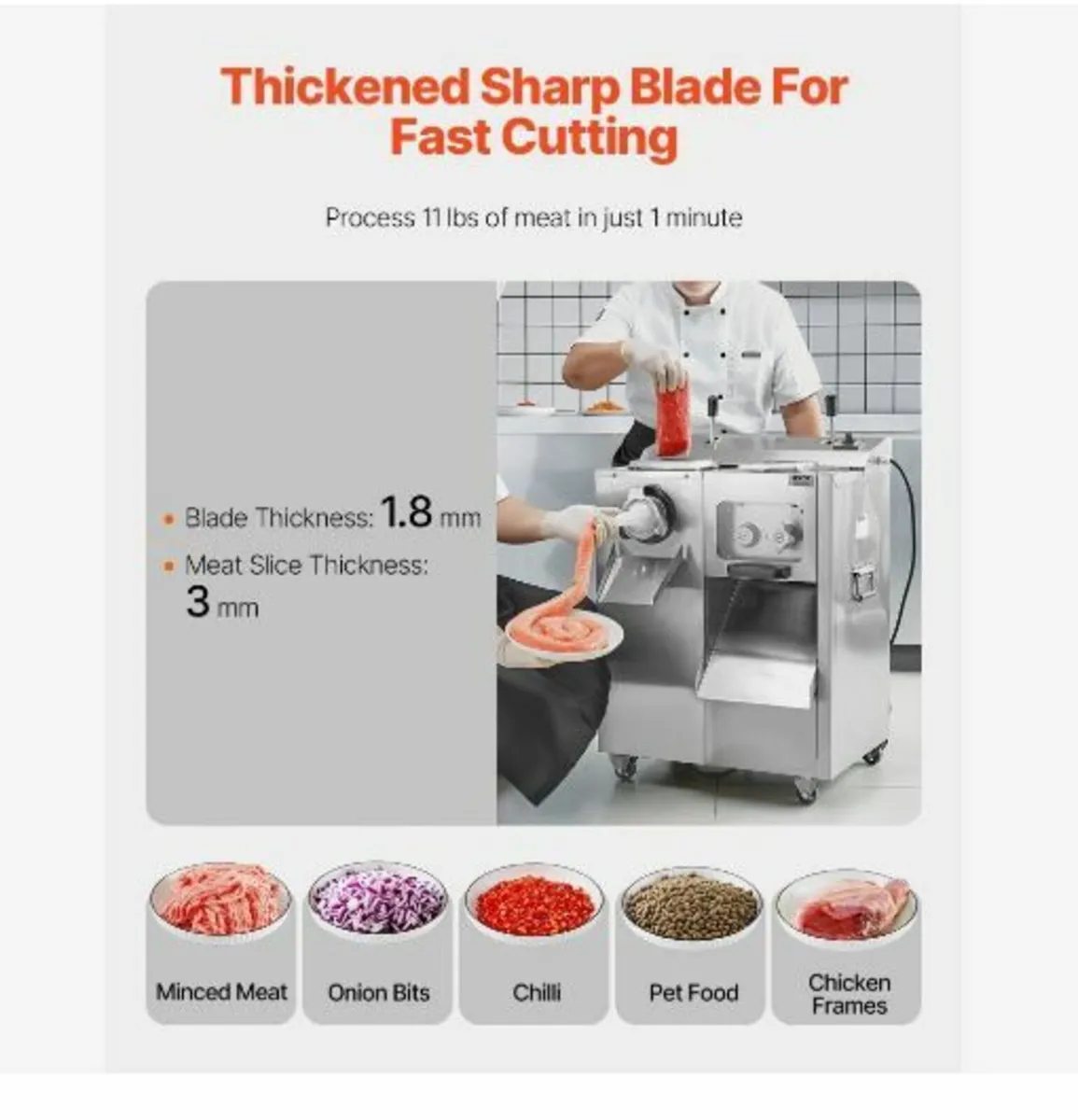 Meat Grinder, 14 Lbs/Min Electric Meat Grinder - Image 4